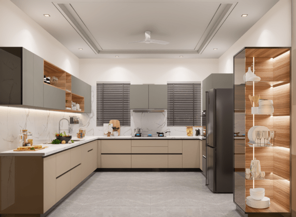 Modular Kitchen With Laminate Finish